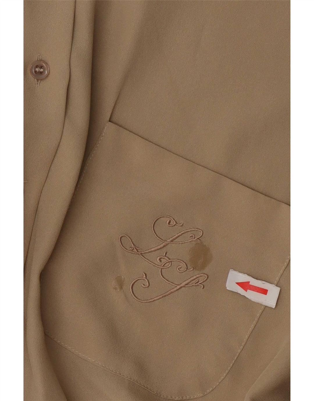 Luisa Spagnoli skjortebluse til kvinder UK 18 XL Beige Polyester