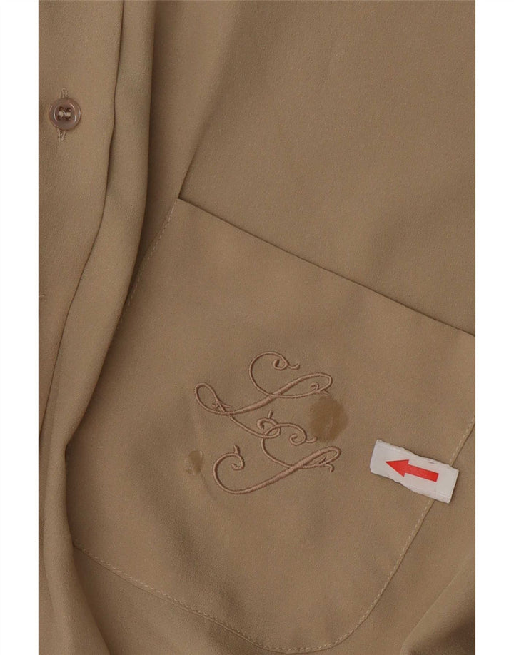 Luisa Spagnoli skjortebluse til kvinder UK 18 XL Beige Polyester