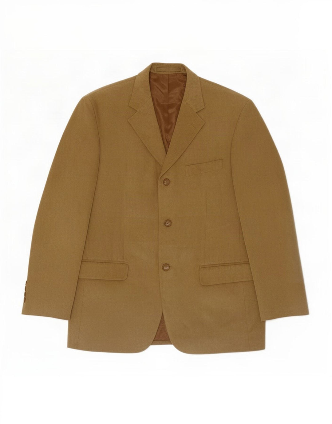 Marks & Spencer Herre 3-knaps blazerjakke UK 38 Medium Beige Polyester