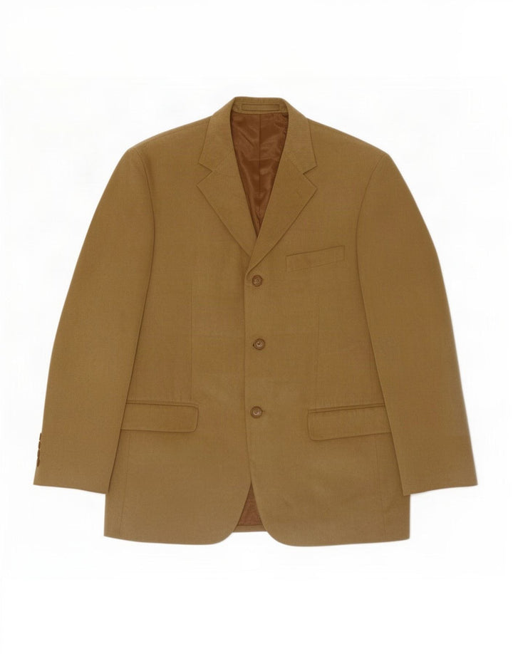 Marks & Spencer Herre 3-knaps blazerjakke UK 38 Medium Beige Polyester