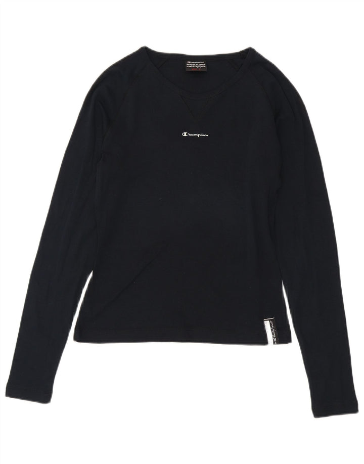 Champion Dame Grafisk Top Langærmet UK 16 Large Navy Blue