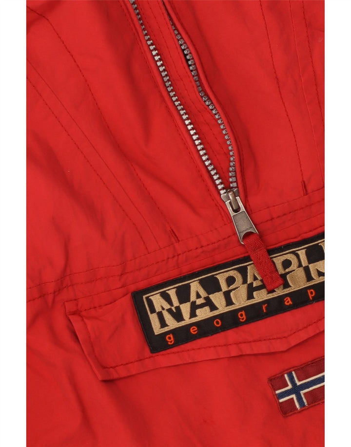 Napapijri drenge grafisk hættejakke anorak 11-12 år rød polyester