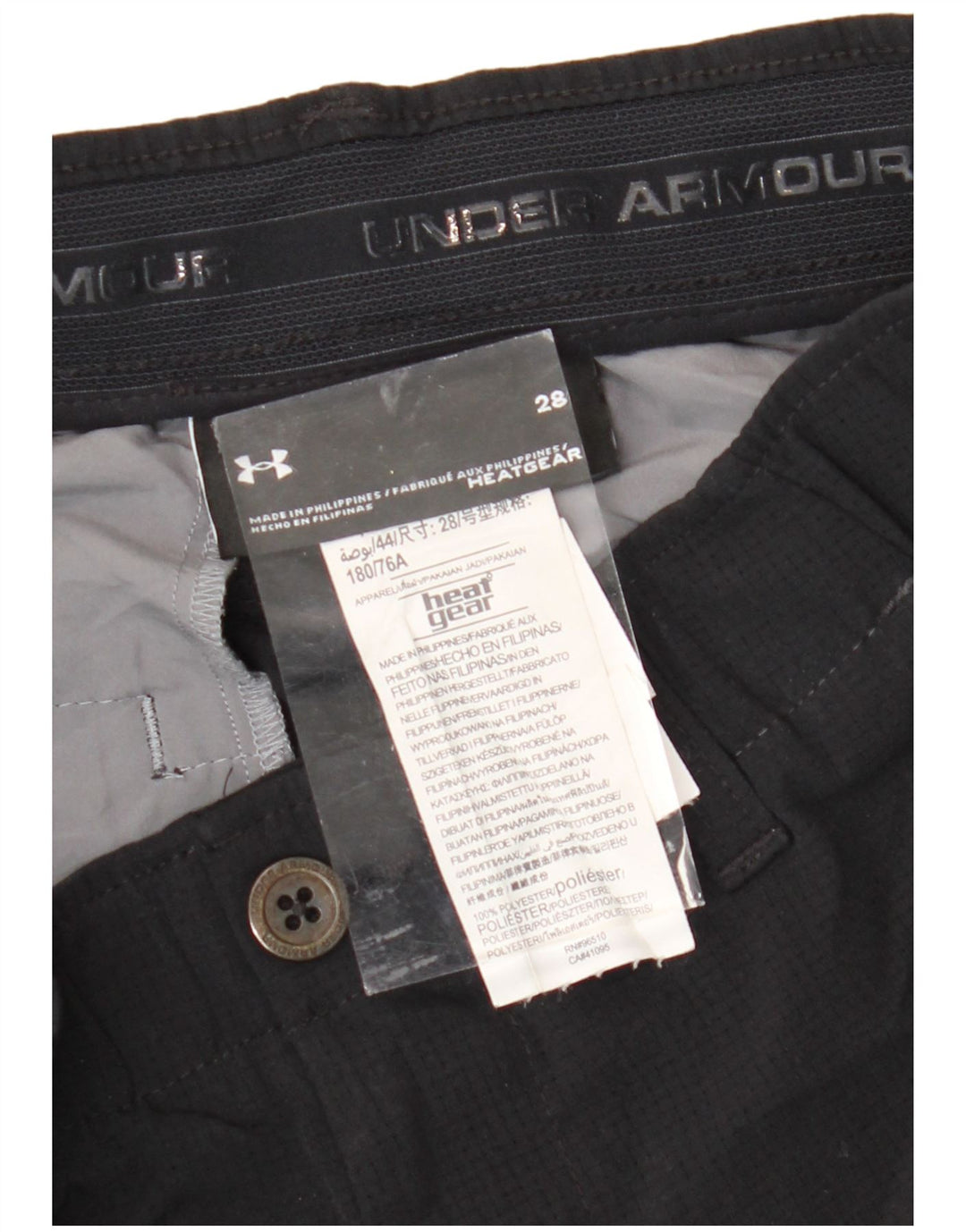 UNDER ARMOUR Herre Heat Gear Chino Shorts W28 Small Black Polyester