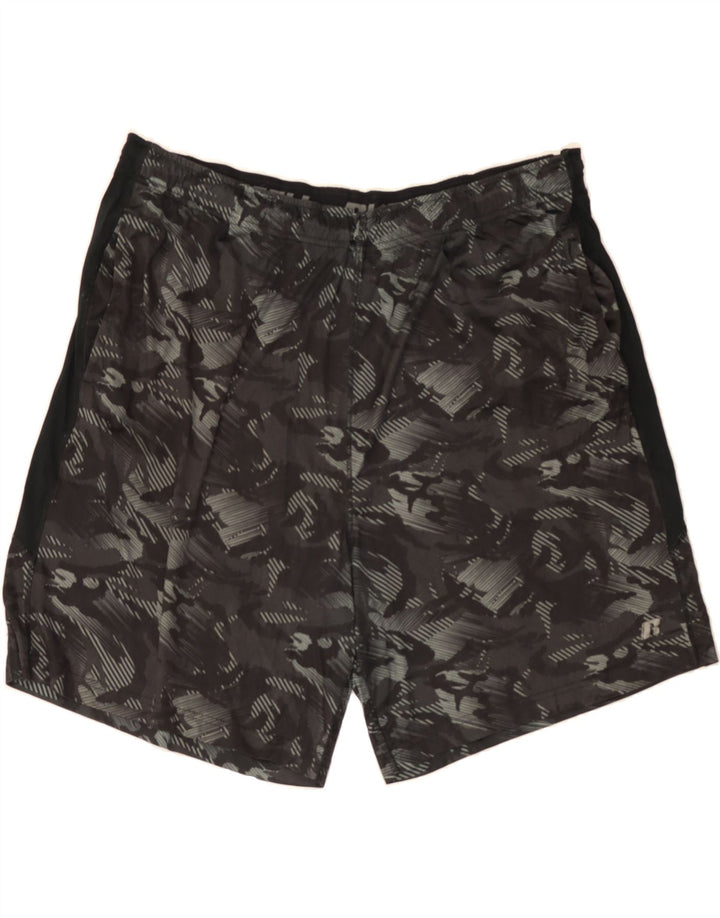RUSSELL ATHLETIC Mens Sport Shorts 2XL Black Camouflage Polyester Vintage Russell Athletic and Second-Hand Russell Athletic from Messina Hembry 