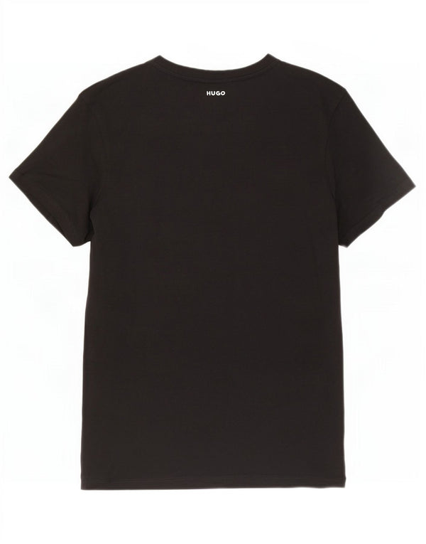 Hugo Boss Herre T-Shirt Top Lille Sort Bomuld