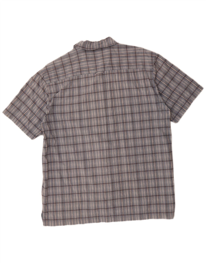 REGATTA Mens Short Sleeve Shirt Large Grey Check