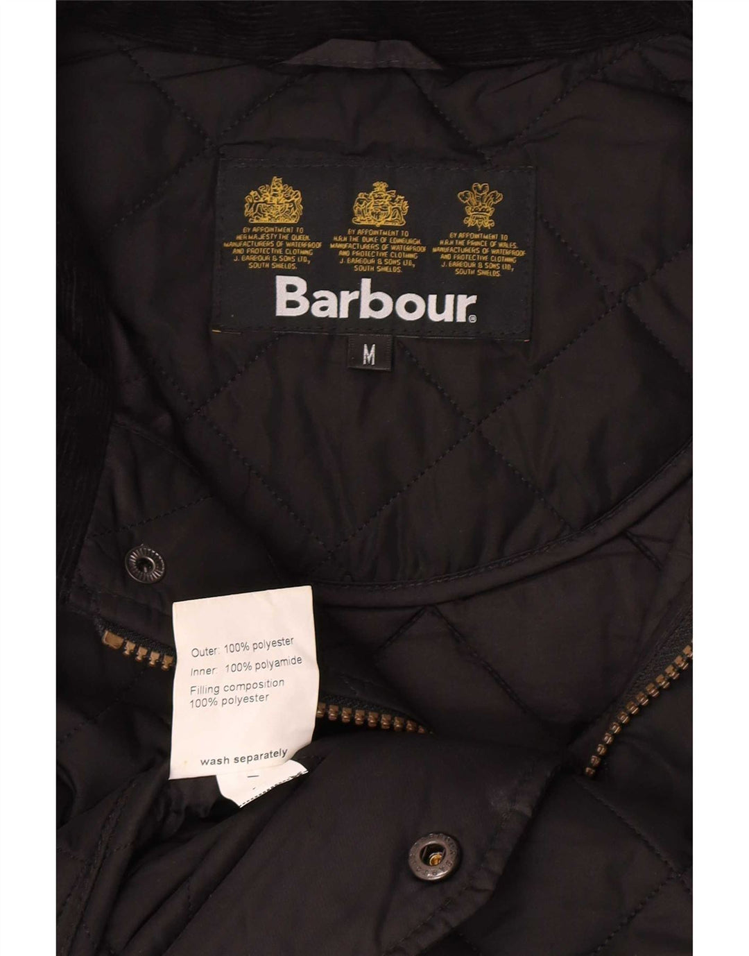 Barbour Herre quiltet jakke UK 38 Medium Sort Polyester