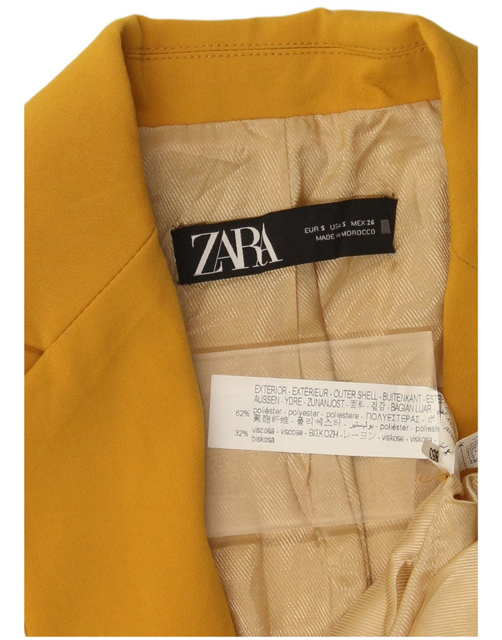 Zara Dame Blazer Jacket UK 10 Lille Gul Polyester