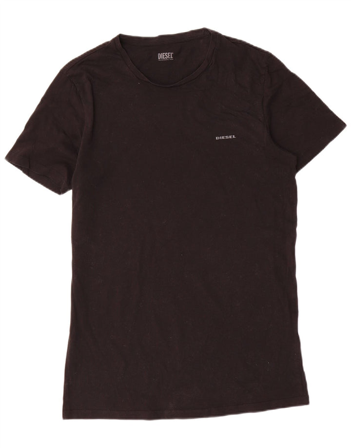 Diesel Herre T-Shirt Top Stor Sort Bomuld
