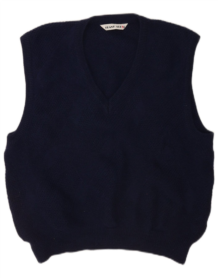 Frank Alexs Herrevest Tank Top Medium Marineblå Uld