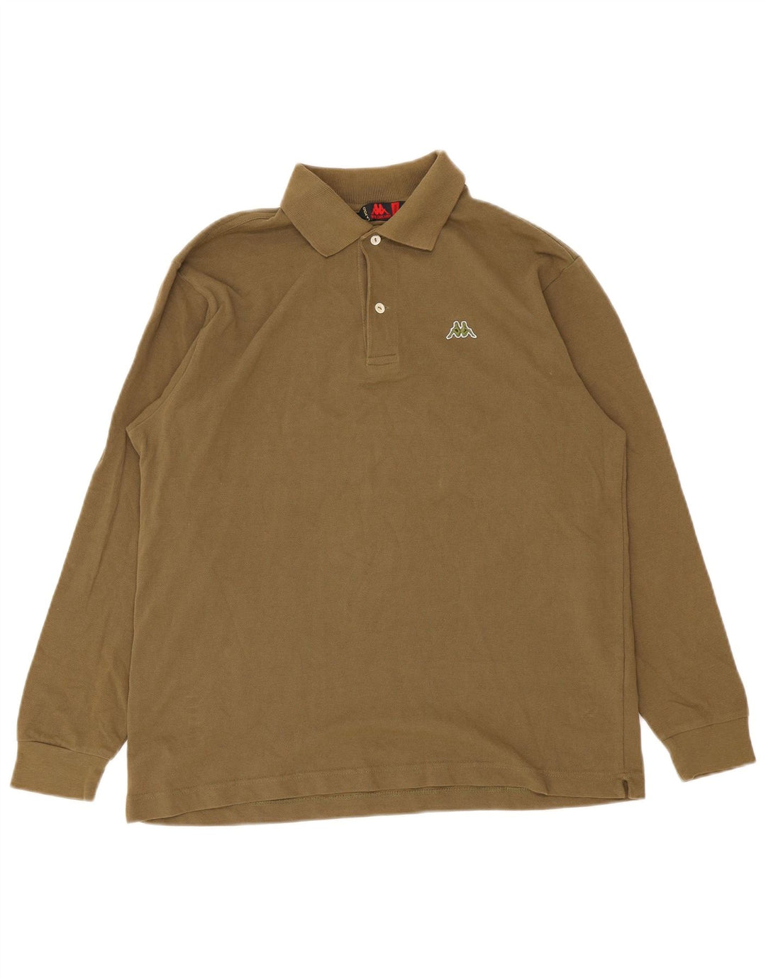 Kappa Langærmet Polo Shirt til mænd Medium Khaki Bomuld