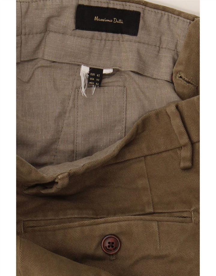 MASSIMO DUTTI Womens Slim Chino Trousers EU 42 Large W32 L30 Brown Vintage Massimo Dutti and Second-Hand Massimo Dutti from Messina Hembry 