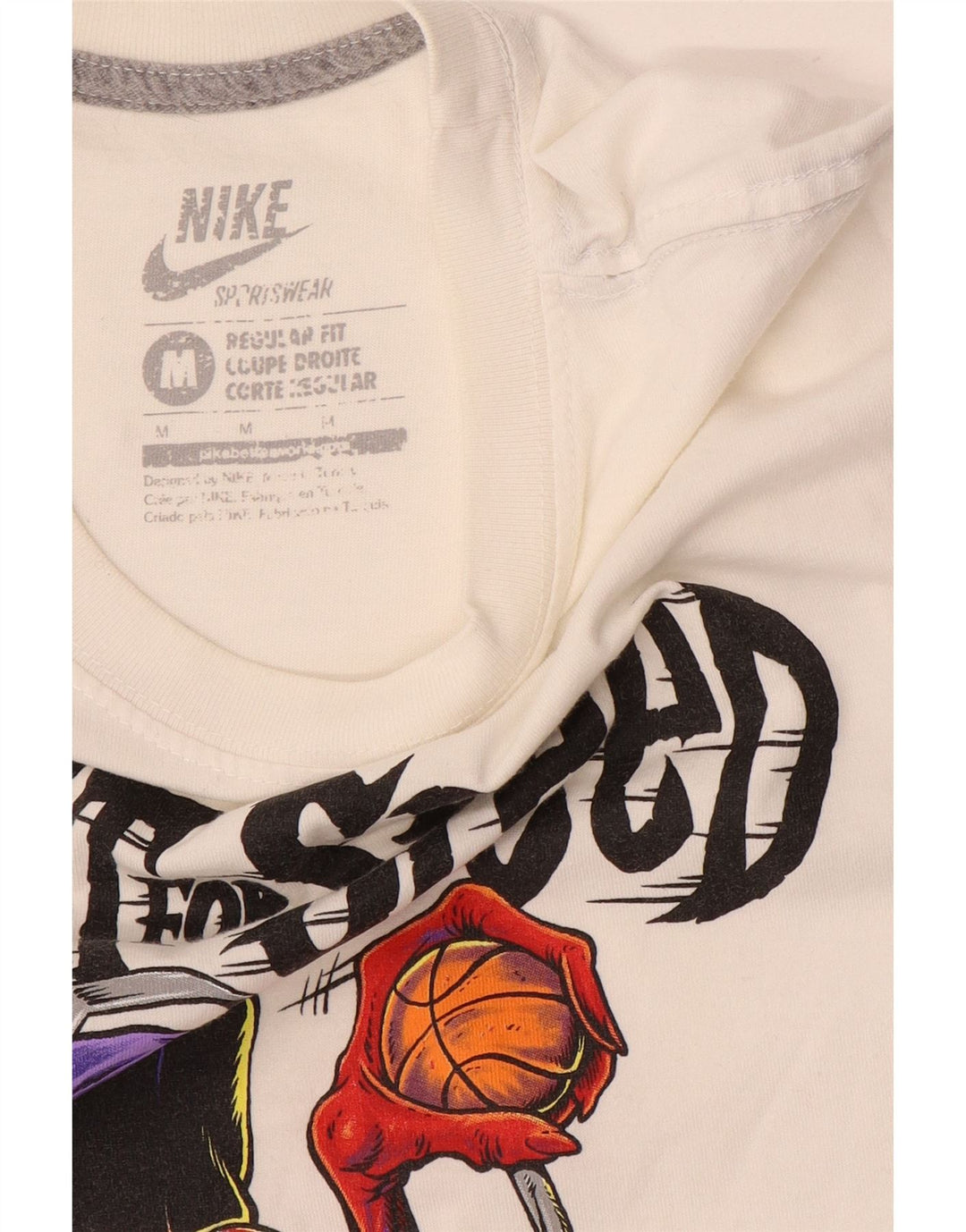 Nike Herre Regular Fit Grafisk T-shirt Top Medium White