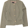 TRUSSARDI Womens 4 Button Blazer Jacket IT 44 Medium Grey Pinstripe Vintage Trussardi and Second-Hand Trussardi from Messina Hembry 