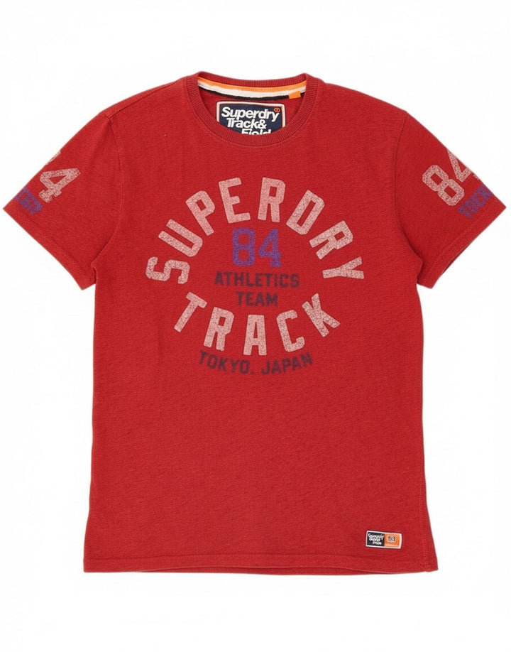 Superdry Grafisk T-shirt til mænd, medium rød bomuld