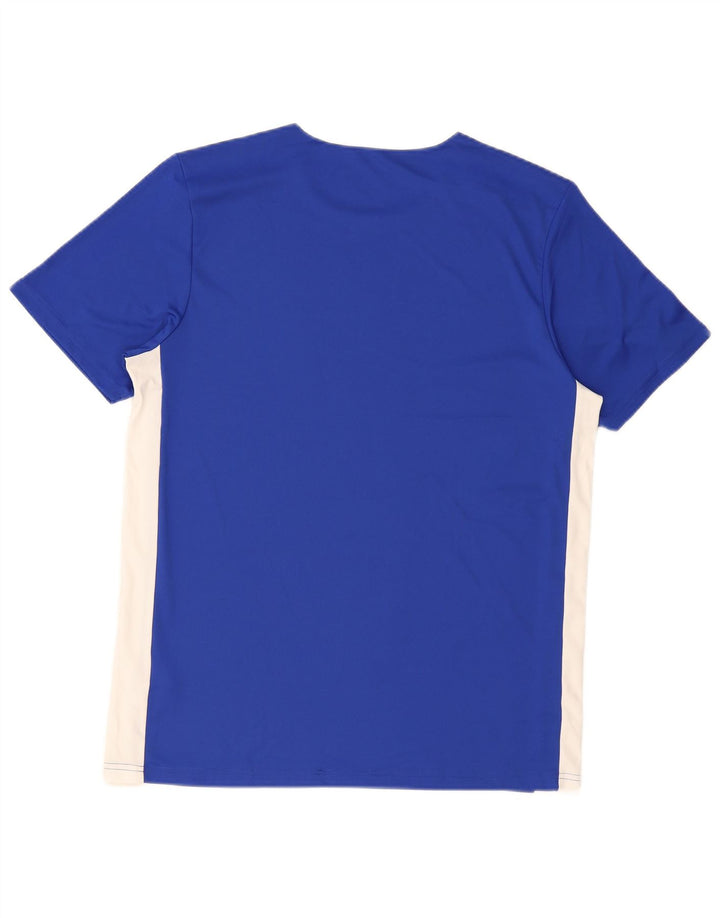 Adidas Herre Climalite T-Shirt Top Stor Blå Colourblock Polyester