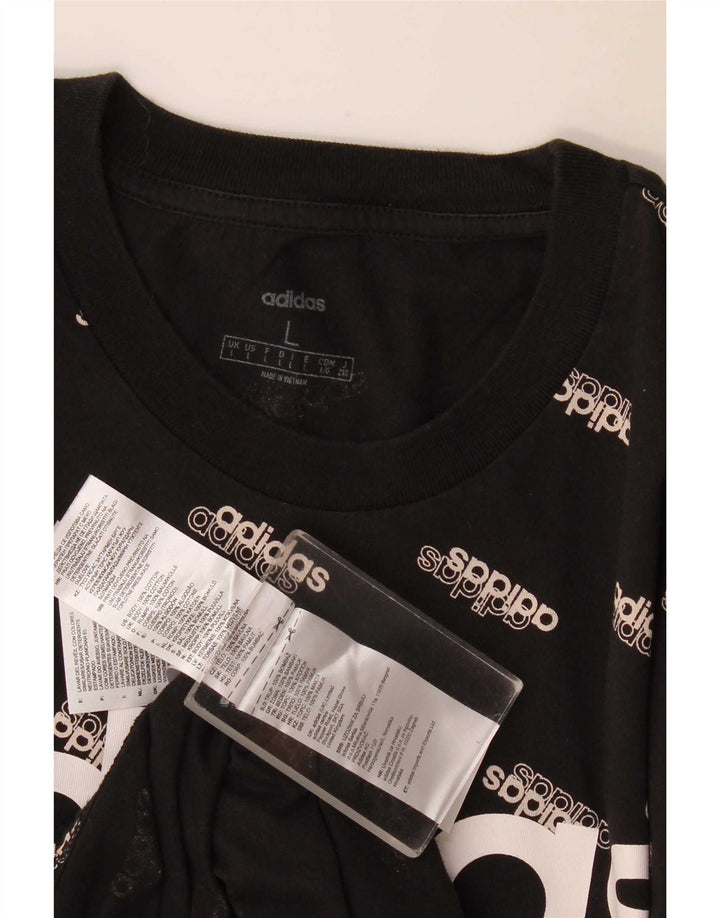 Adidas Grafisk T-shirt top til mænd, stor sort bomuld