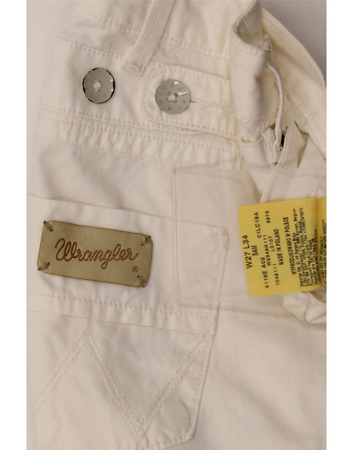 WRANGLER Dame Sam Straight Chino Bukser W27 L30 Hvid Bomuld