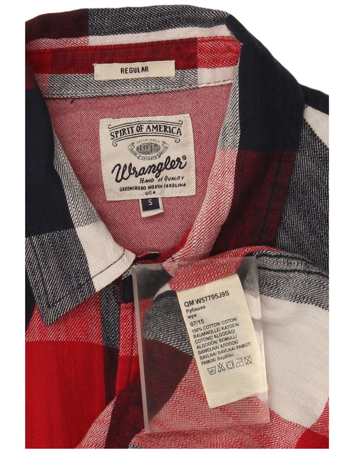 Wrangler Herre Regular Fit Flanellskjorte Lille rød ternet bomuld
