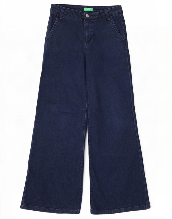 Benetton Dame Jeans med brede ben UK 10 Small W28 L31 Navy Blue