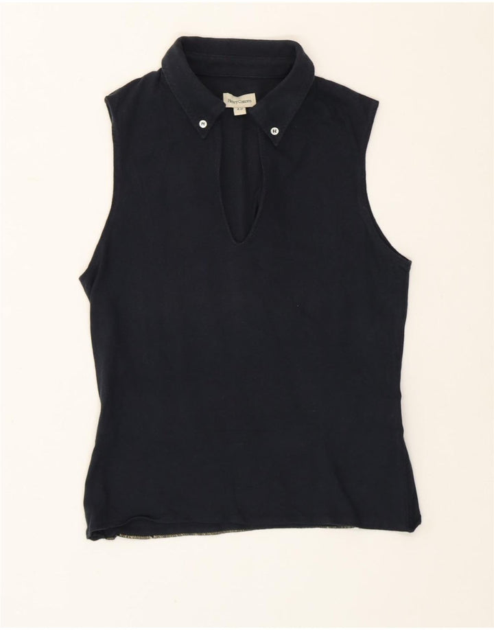 Henry s Womens Crop ærmeløs poloshirt IT 42 Medium Navy Blue