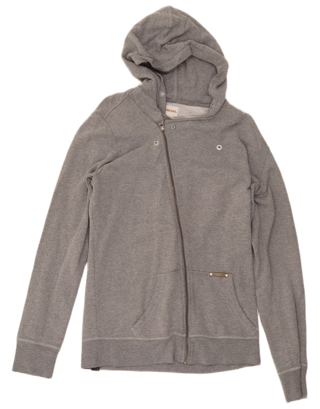 Diesel Dame Hættetrøje Sweater UK 16 Stor Grå