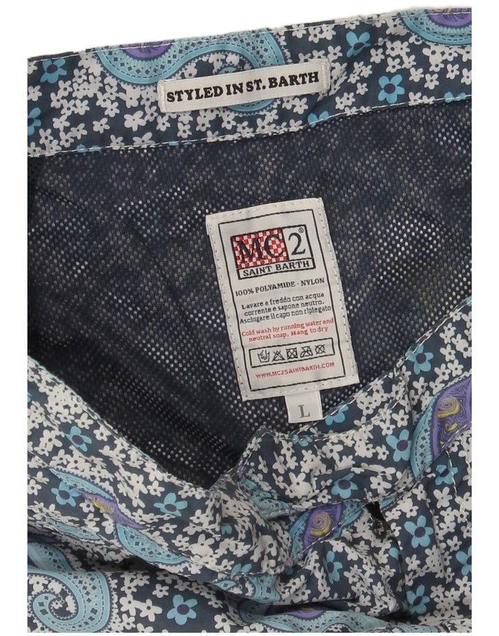 MC2 SAINT BARTH Badeshorts til mænd store blå Paisley polyamid