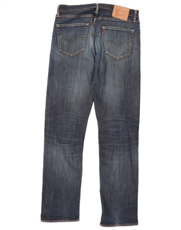 Levi's Herre 504 Straight Jeans W32 L34 Marineblå Bomuld