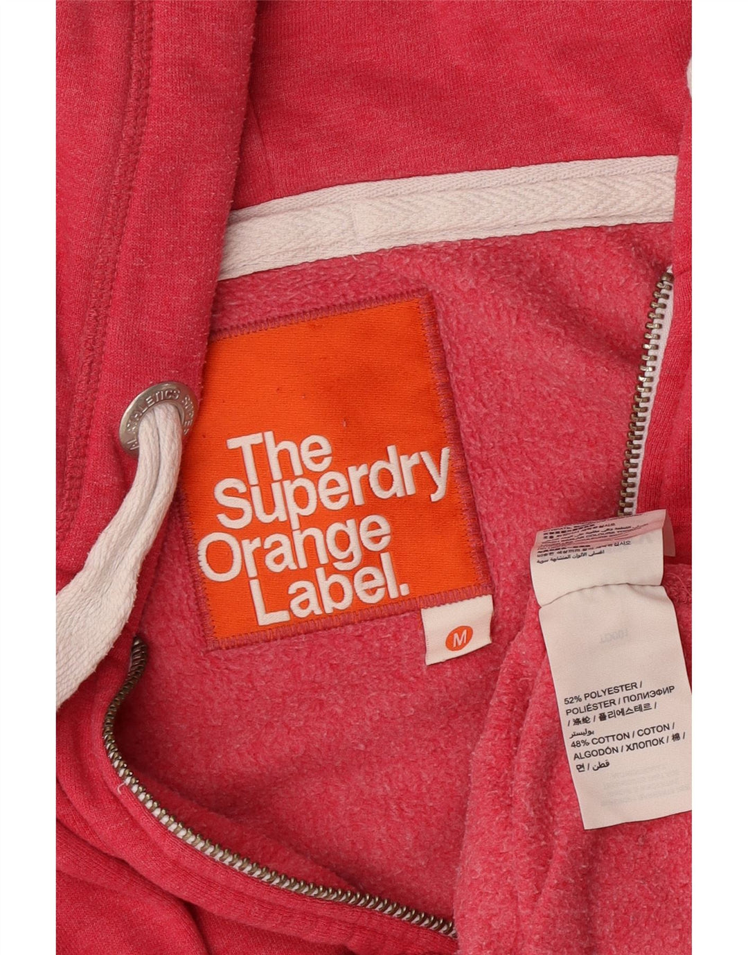 Superdry hættetrøje til kvinder med lynlås UK 14 Medium Pink Polyester