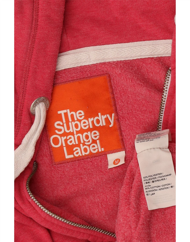 Superdry hættetrøje til kvinder med lynlås UK 14 Medium Pink Polyester