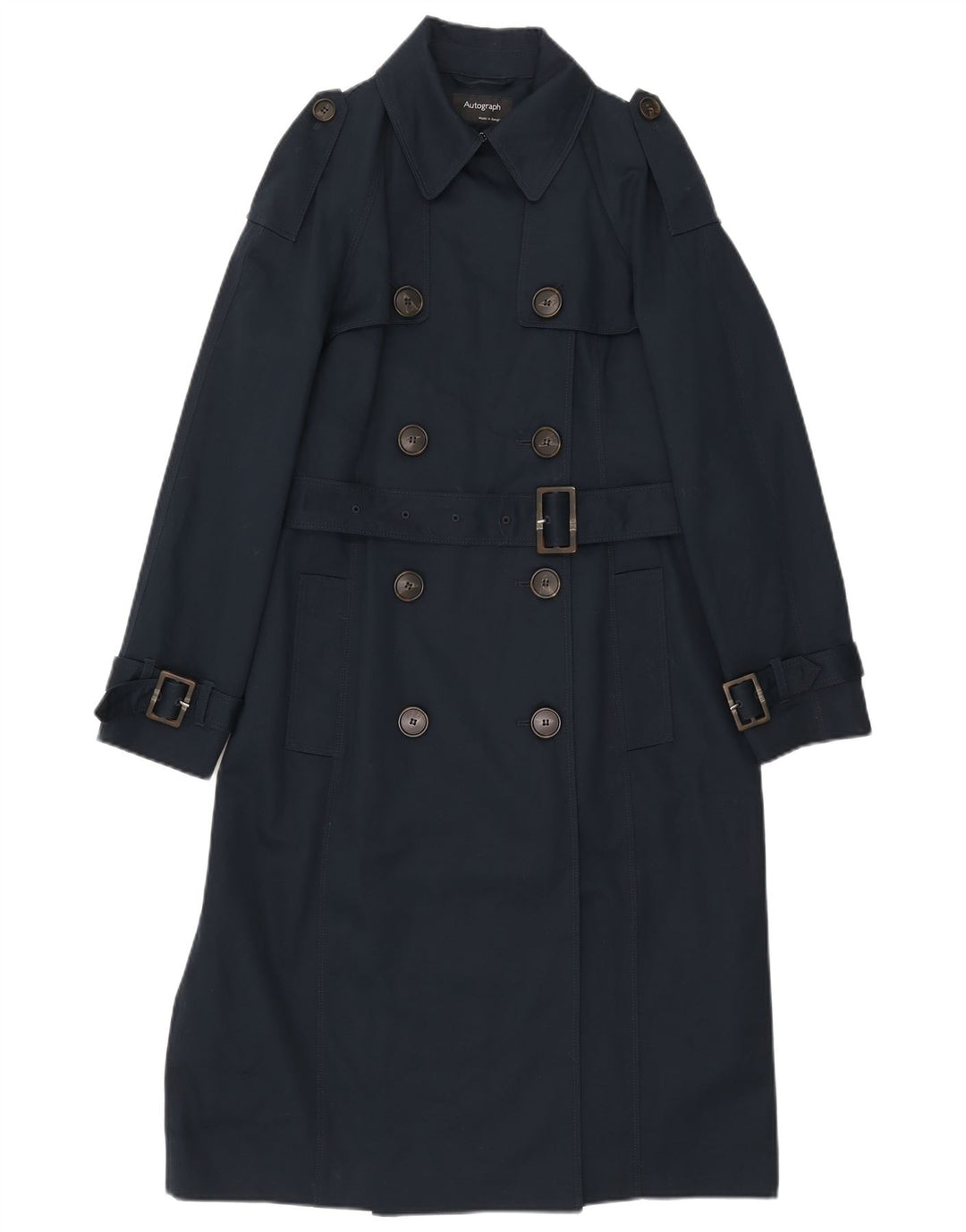 Marks & Spencer Trench Coat til kvinder UK 12 Mellem marineblå bomuld