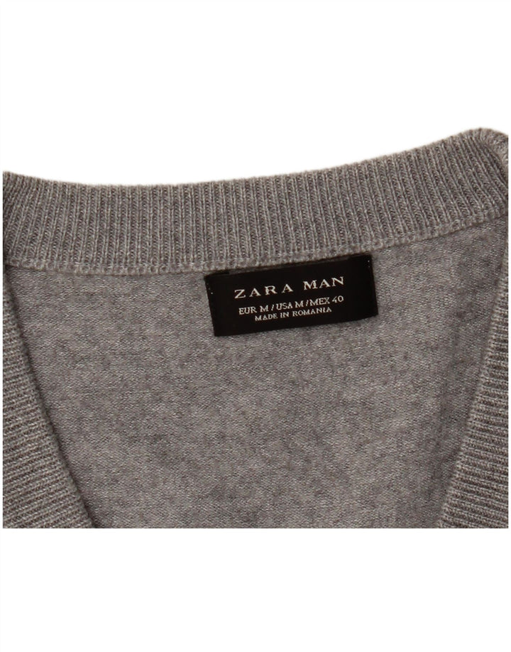Zara Herre cardigan sweater Medium Grey Flecked