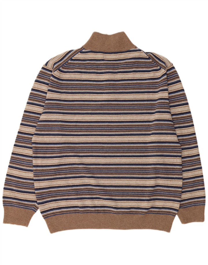 Kappa Herre Zip Neck Jumper Sweater 3XL Flerfarvet Stribet Uld