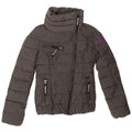 Superdry grafisk polstret jakke til kvinder UK 6 XS grå polyester