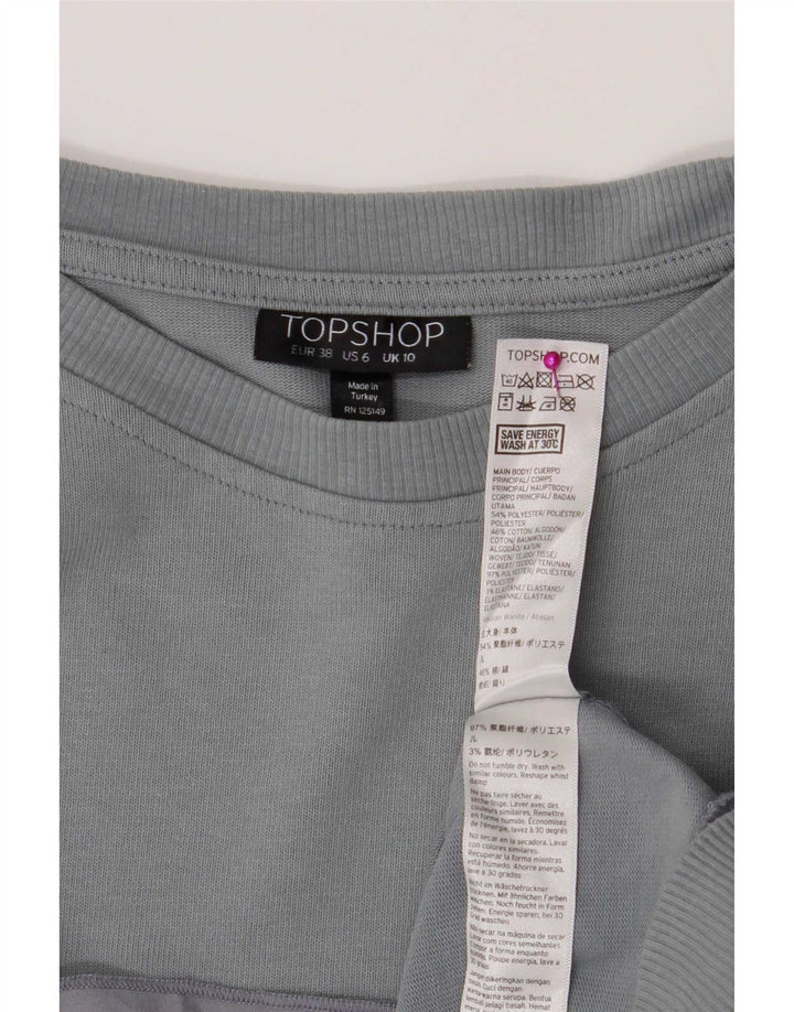 Topshop Dame Sweatshirt Jumper UK 10 Small Grå Polyester