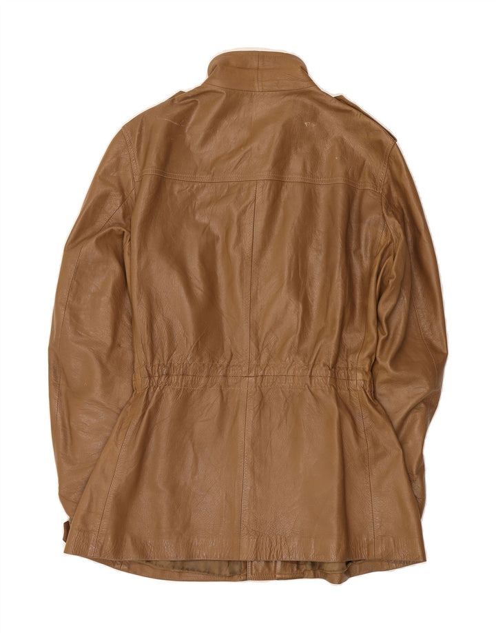 ESSEBI Mens Military Leather Jacket IT 50 Large Brown Leather Vintage Essebi and Second-Hand Essebi from Messina Hembry 