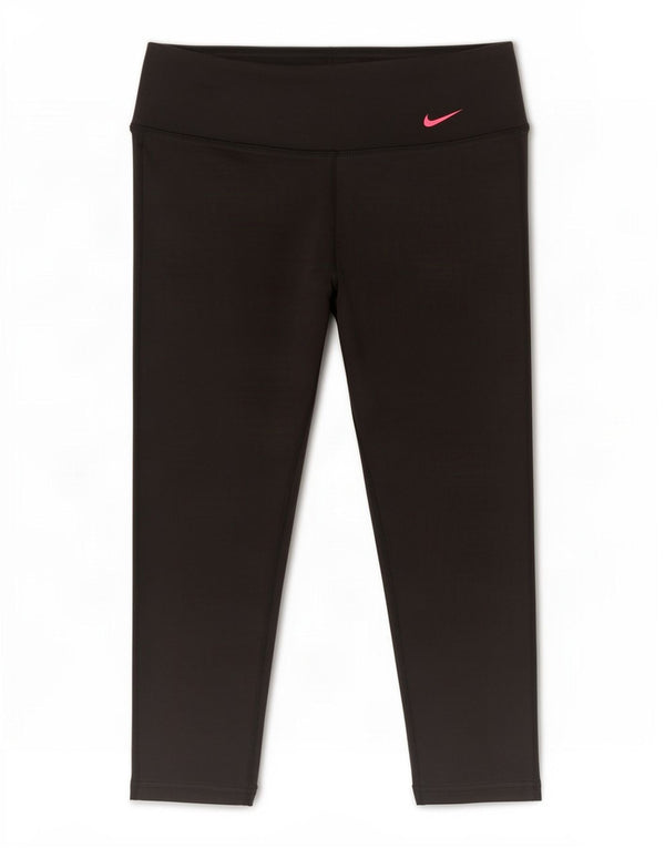 Nike Dame Dri Fit Grafiske Capri Leggings UK 10 Small Black Bomuld