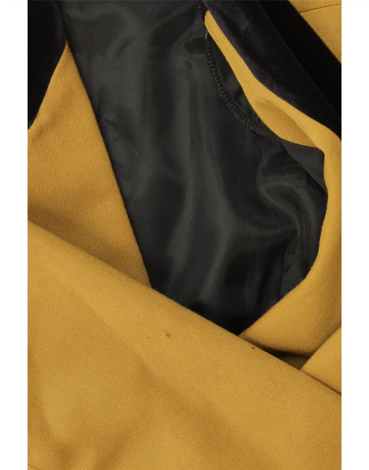 Vintage dobbeltradet frakke til kvinder IT 44 Medium Khaki Colourblock Uld