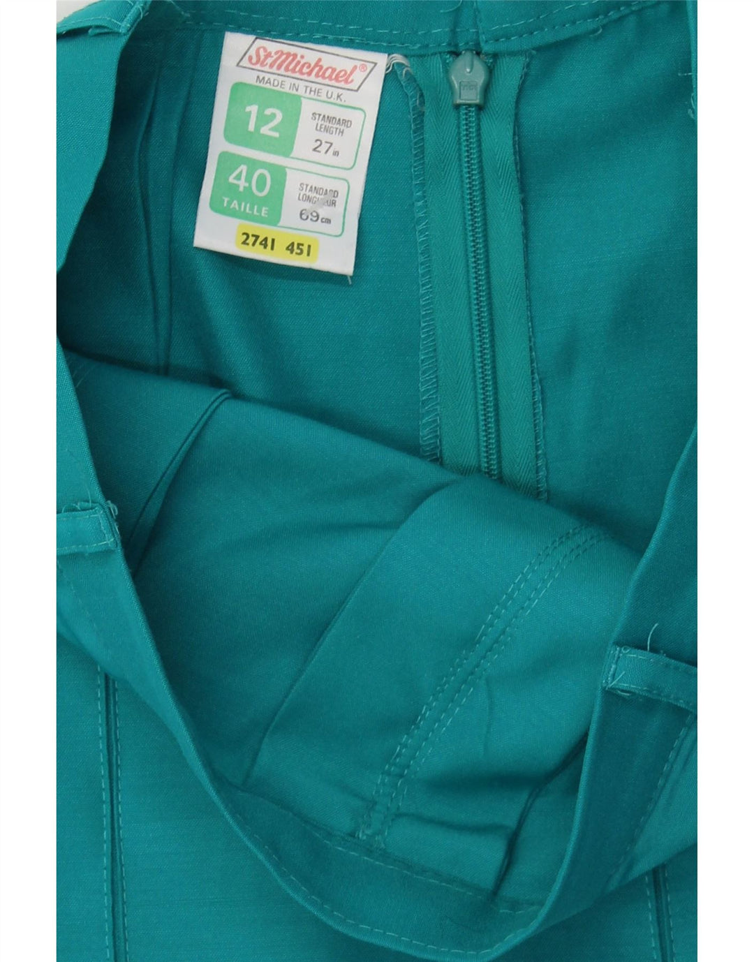 ST MICHAEL Womens Pleated A-Line Skirt UK 12 Medium W28 Blue Polyester Vintage St Michael and Second-Hand St Michael from Messina Hembry 
