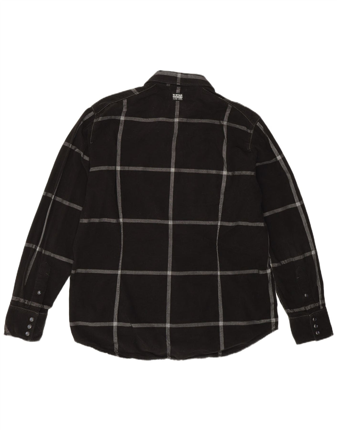 G-Star Herre fløjlsskjorte XL sort ternet bomuld