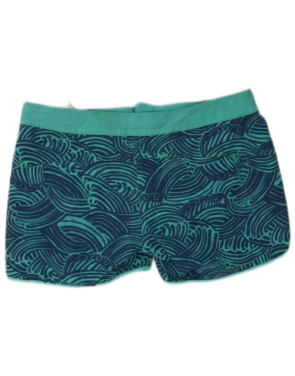 Patagonia kvinders abstrakt mønster svømmeshorts US 6 medium blå nylon