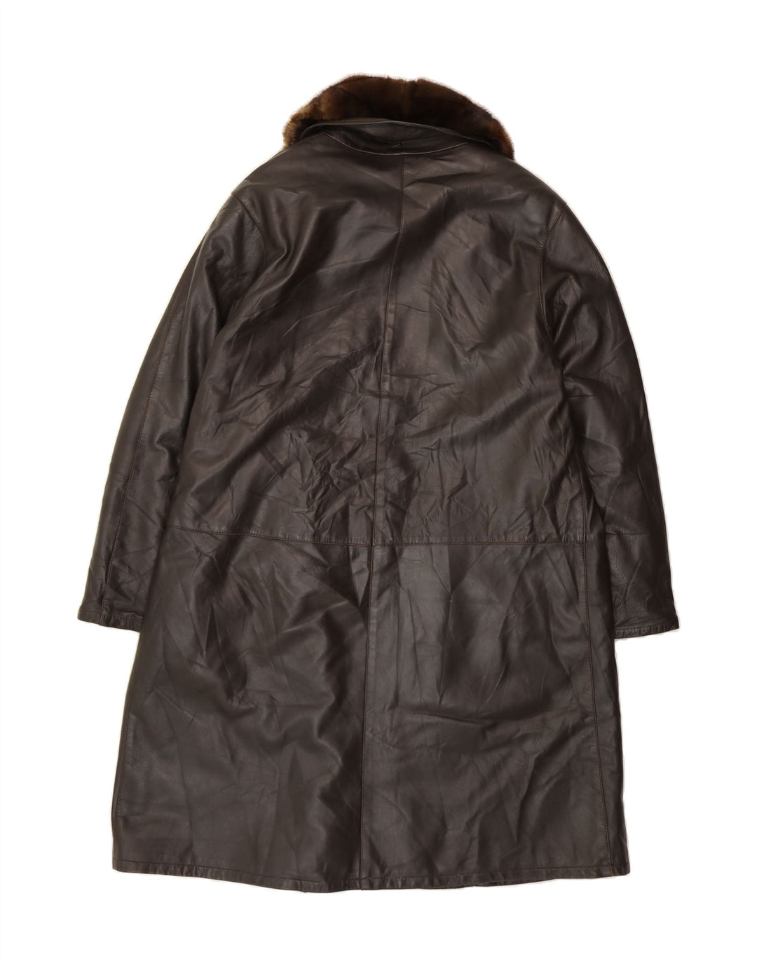 VINTAGE Womens Leather Coat IT 46 Large Brown Leather Vintage Vintage and Second-Hand Vintage from Messina Hembry 
