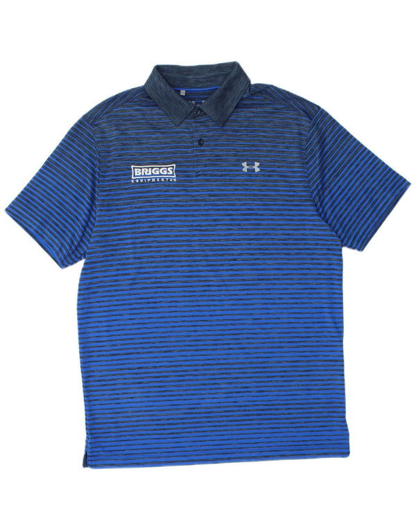 UNDER ARMOR Herre Heat Gear Grafisk Polo Shirt Medium Blå Stribet