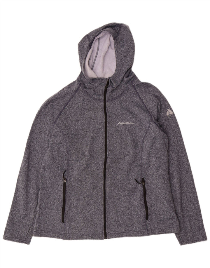 EDDIE BAUER Hættetrøje med lynlås til kvinder UK 18 XL Grå Flecked Polyester