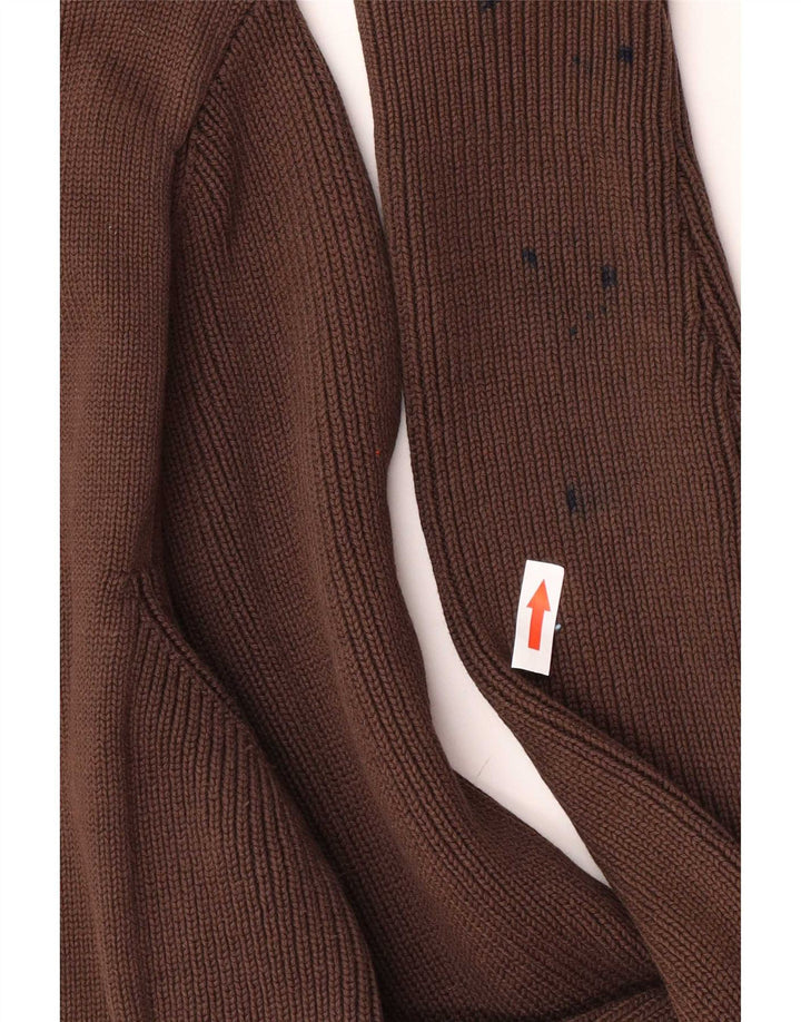 Zara Herre Cardigan Sweater Stor Brun Bomuld