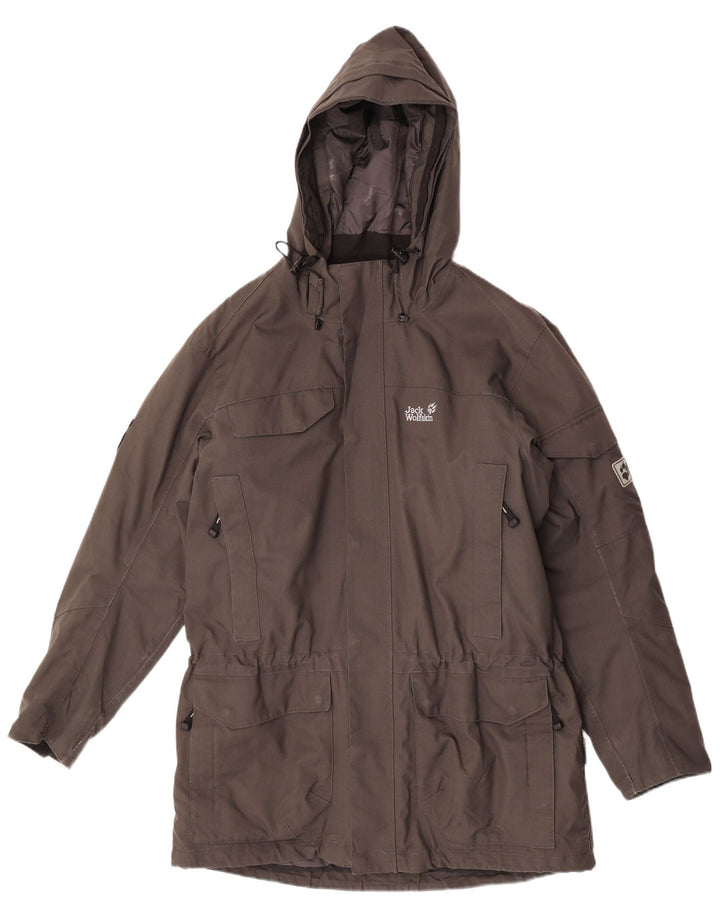 Jack Wolfskin Herre Hooded Windbreaker Coat UK 36/38 Medium Grey Polyester