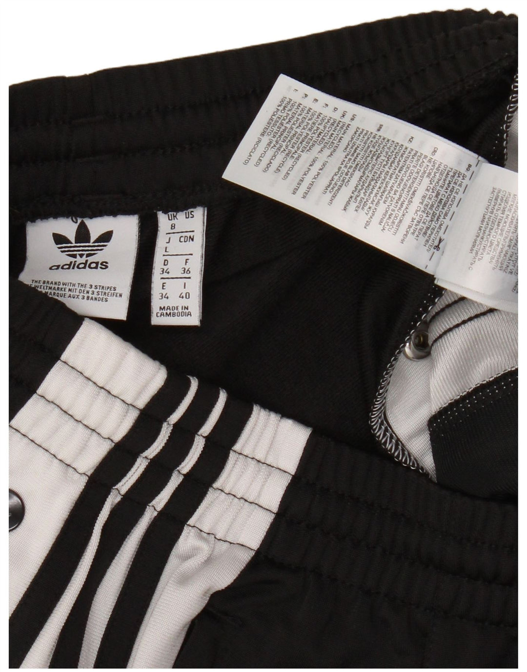 Adidas Dame træningsdragt Bukser UK 8 Small Black Colourblock Polyester