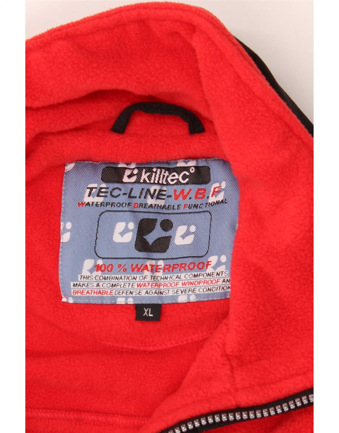 KILLTEC Mens Zip Neck Fleece Jumper XL Red Colourblock Polyester Vintage Killtec and Second-Hand Killtec from Messina Hembry 