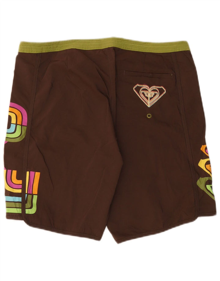 Roxy Womens grafiske svømmeshorts US 9 Large Brown Polyester