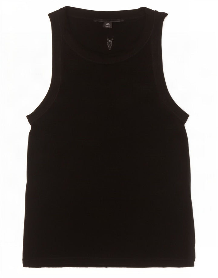 All Saints Damevest Top UK 10 Small Black Lyocell